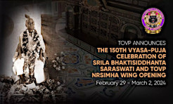 TOVP Announces: The 150th Vyasa-puja Celebration of Srila Bhaktisiddhanta Saraswati and Nrsimha Wing Opening