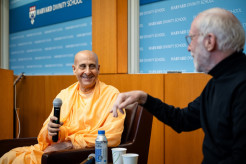 Radhanath Swami and Professor Clooney Speak at Harvard Bhakti Conference Finale