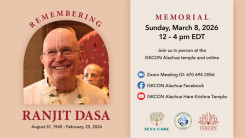 Remembering His Grace Ranjit Dasa