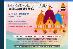 ISKCON Houston Announces First Annual Festival of Bliss