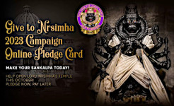 TOVP Give to Nrsimha 2023 Campaign Online Pledge Card – Make Your Sankalpa TODAY!